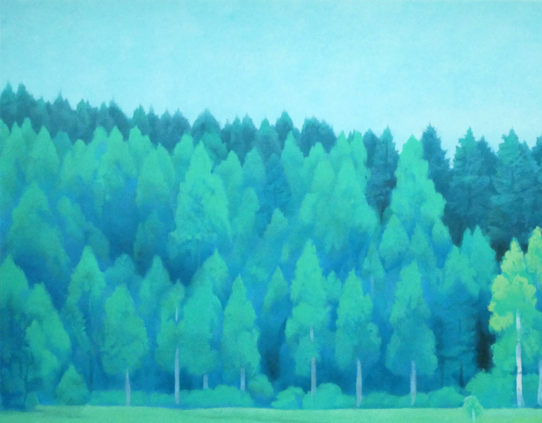 東山魁夷「朝静」リトグラフ 拡大画像1