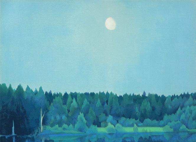 東山魁夷「二つの月(スケッチ)」リトグラフ(生前作) 拡大画像1