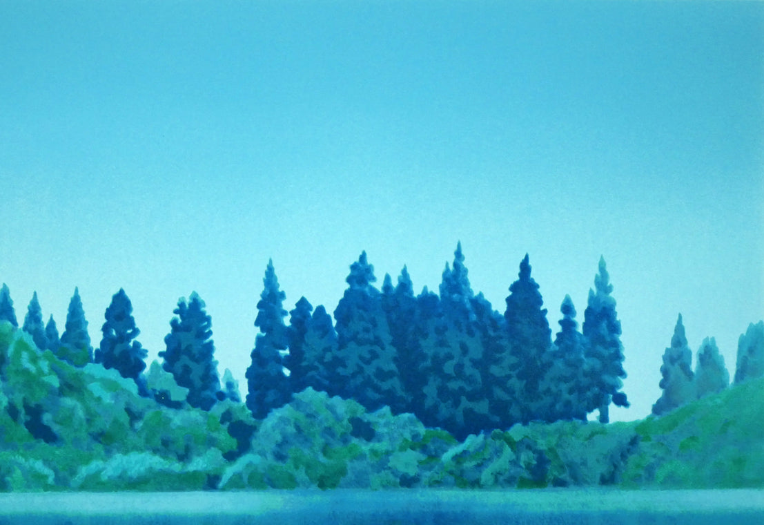 東山魁夷「静映」リトグラフ 拡大画像2