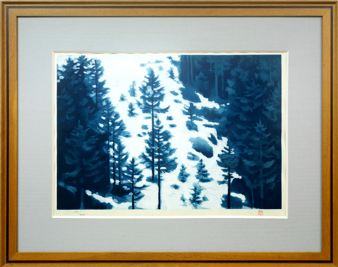 東山魁夷「雪の後」木版画