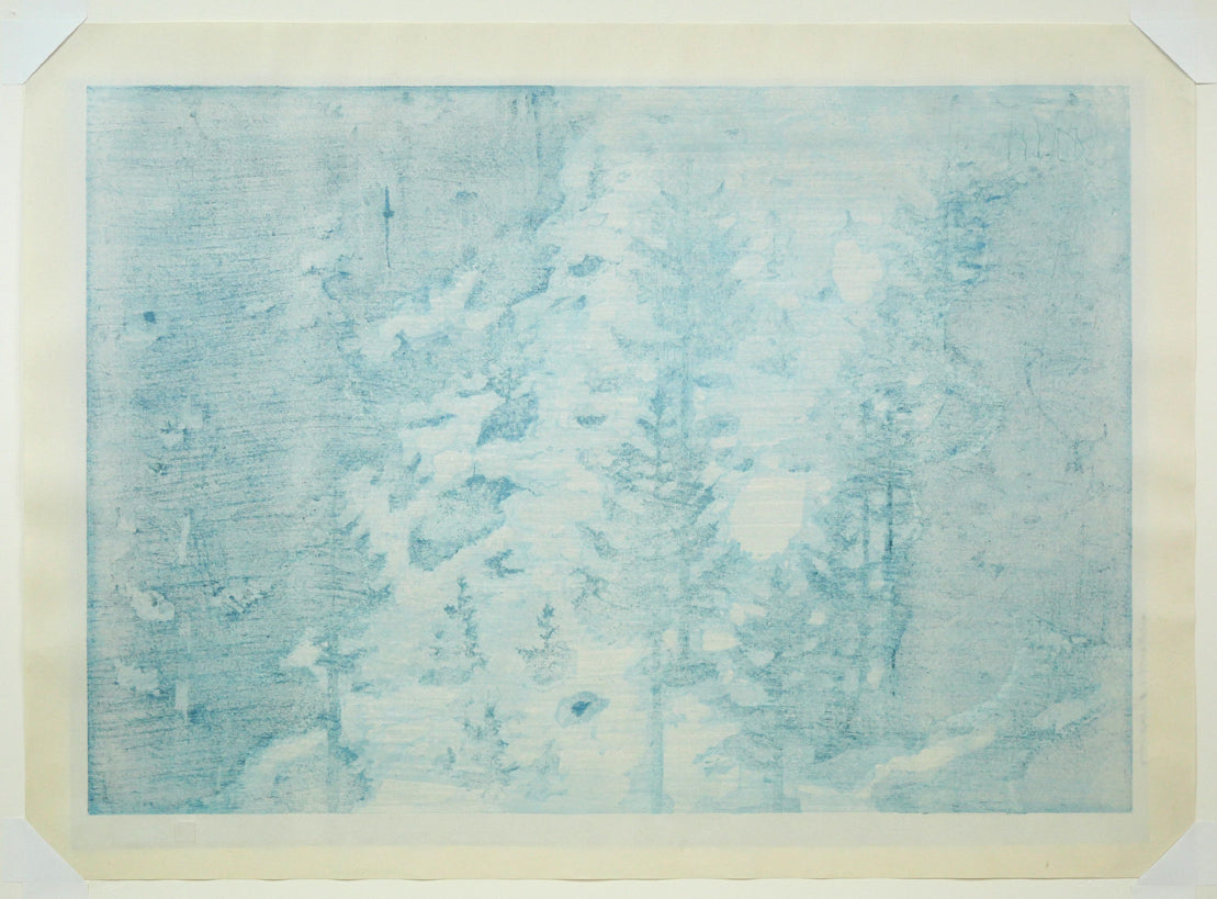 東山魁夷「雪の後」木版画 作品シート全体画像(裏)