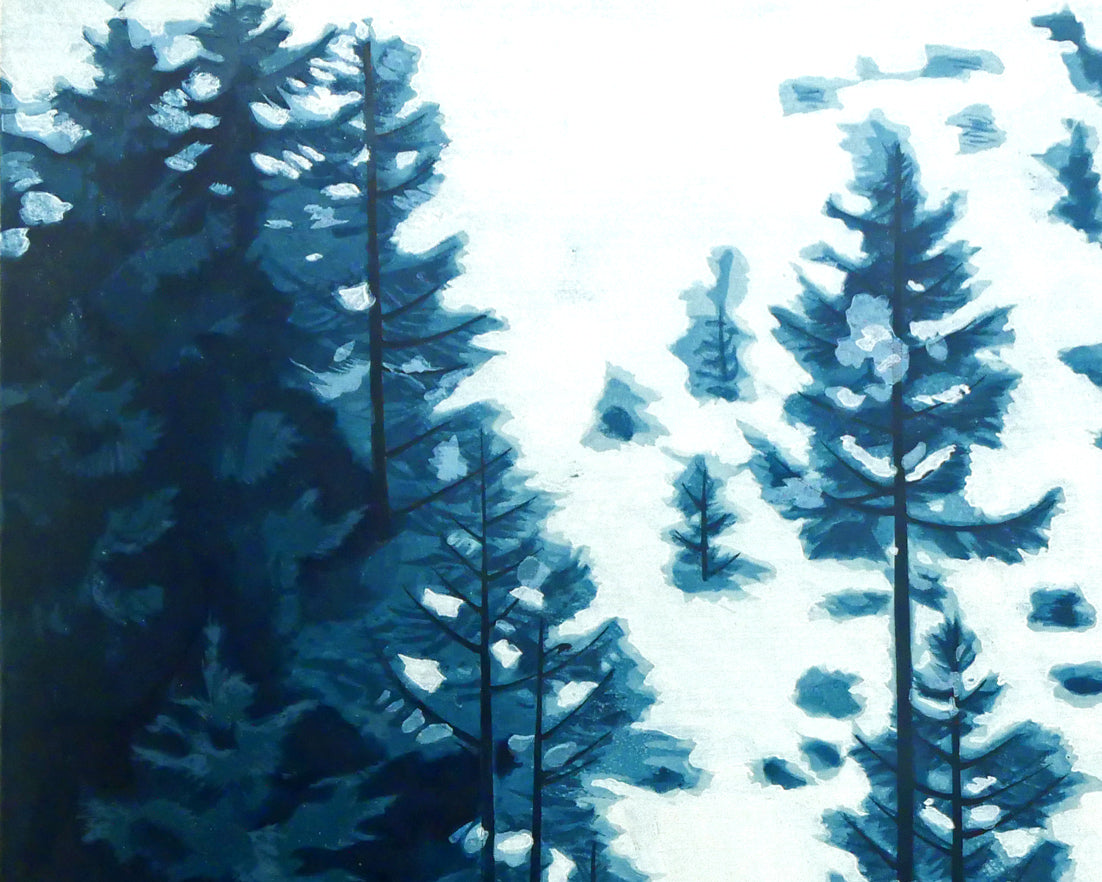 東山魁夷「雪の後」木版画 拡大画像1