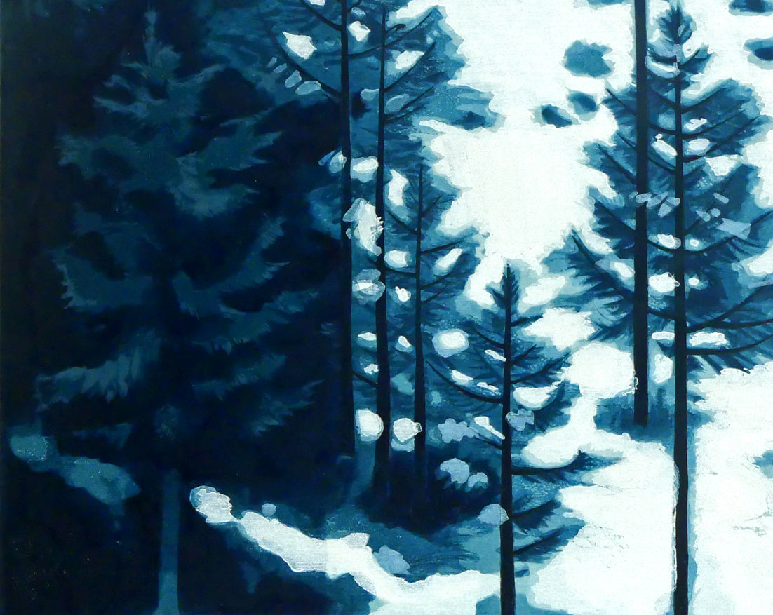 東山魁夷「雪の後」木版画 拡大画像3