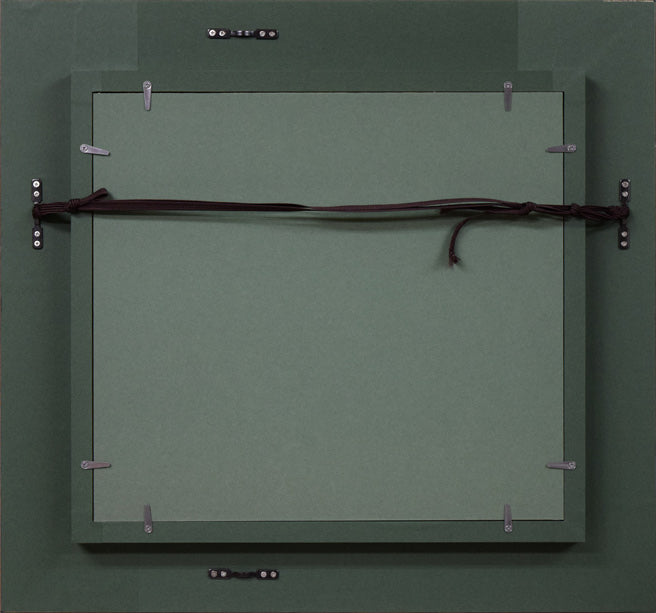 樋口洋「石狩の冬」油絵・色紙 額縁裏側画像