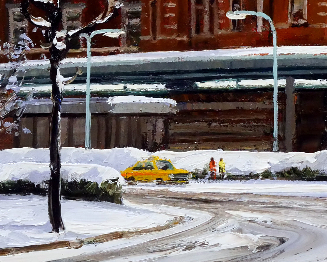 樋口洋「雪の東京駅」油絵・F8号 拡大画像6