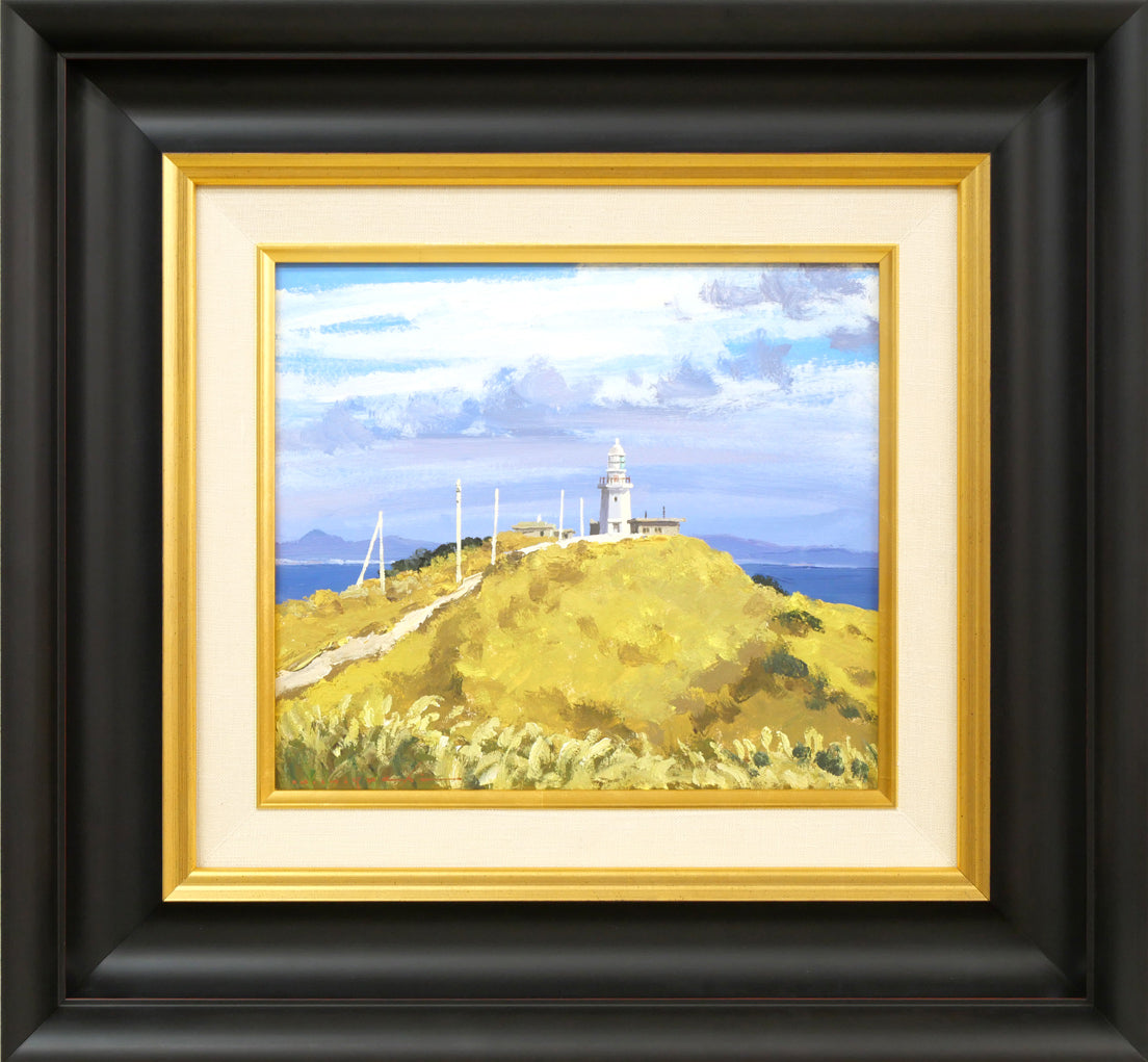 樋口洋「剱崎(三浦半島)」油絵・色紙