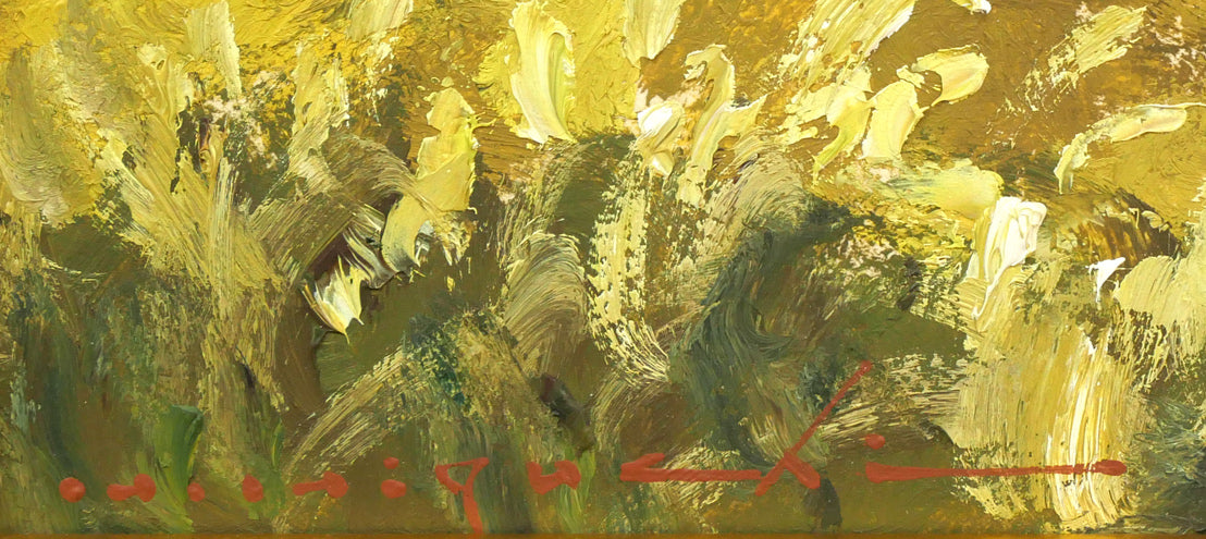 樋口洋「剱崎(三浦半島)」油絵・色紙 サイン拡大画像