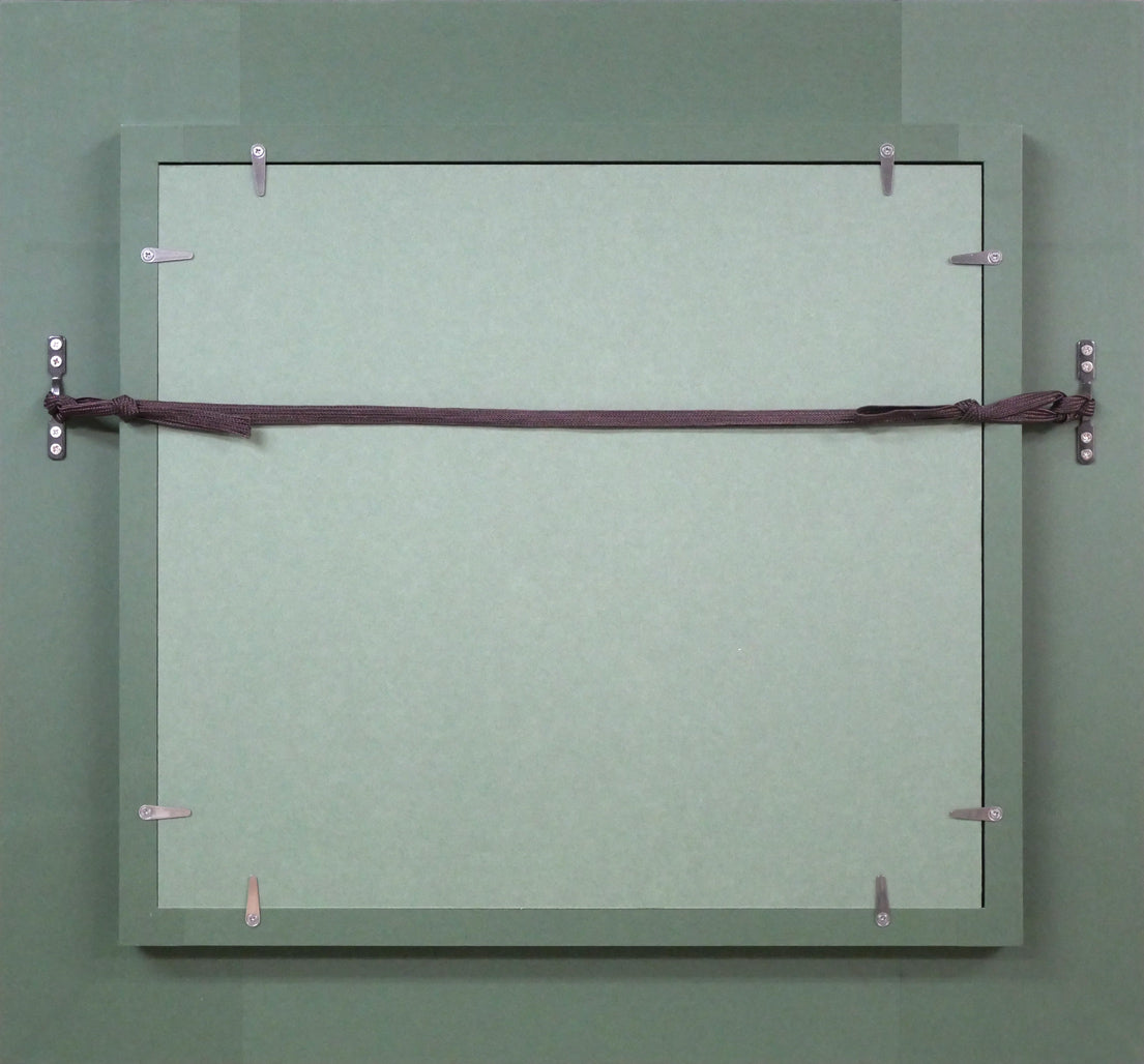 樋口洋「剱崎(三浦半島)」油絵・色紙 額縁裏側画像