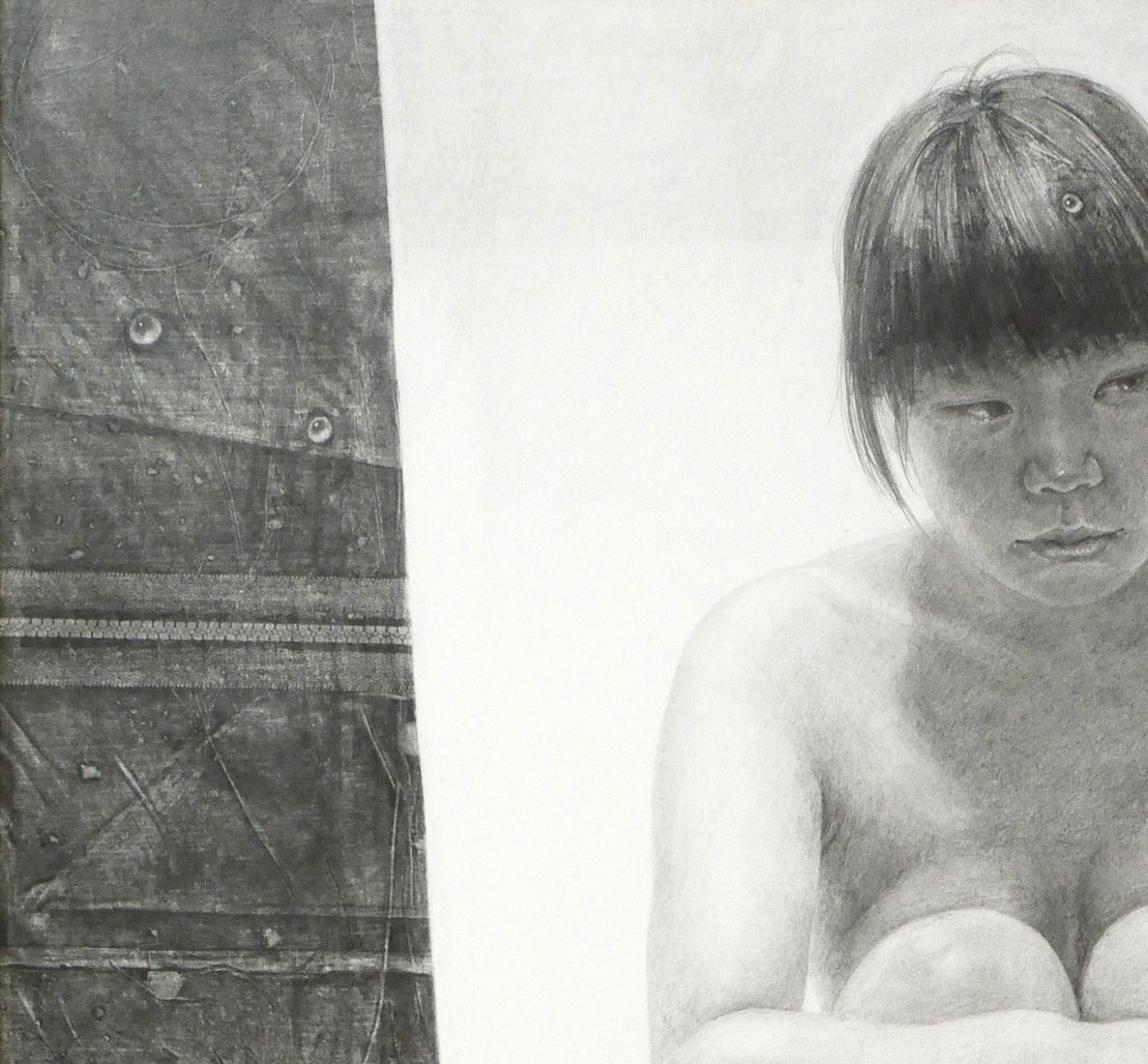 平松佳和「薫風」鉛筆・S10号 拡大画像1