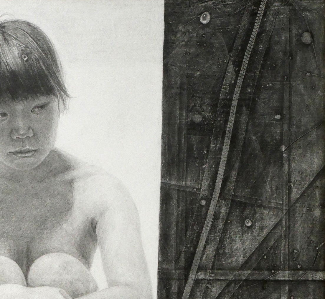 平松佳和「薫風」鉛筆・S10号 拡大画像2