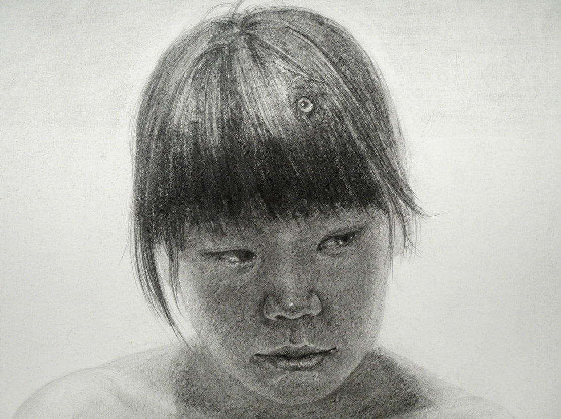 平松佳和「薫風」鉛筆・S10号 拡大画像5