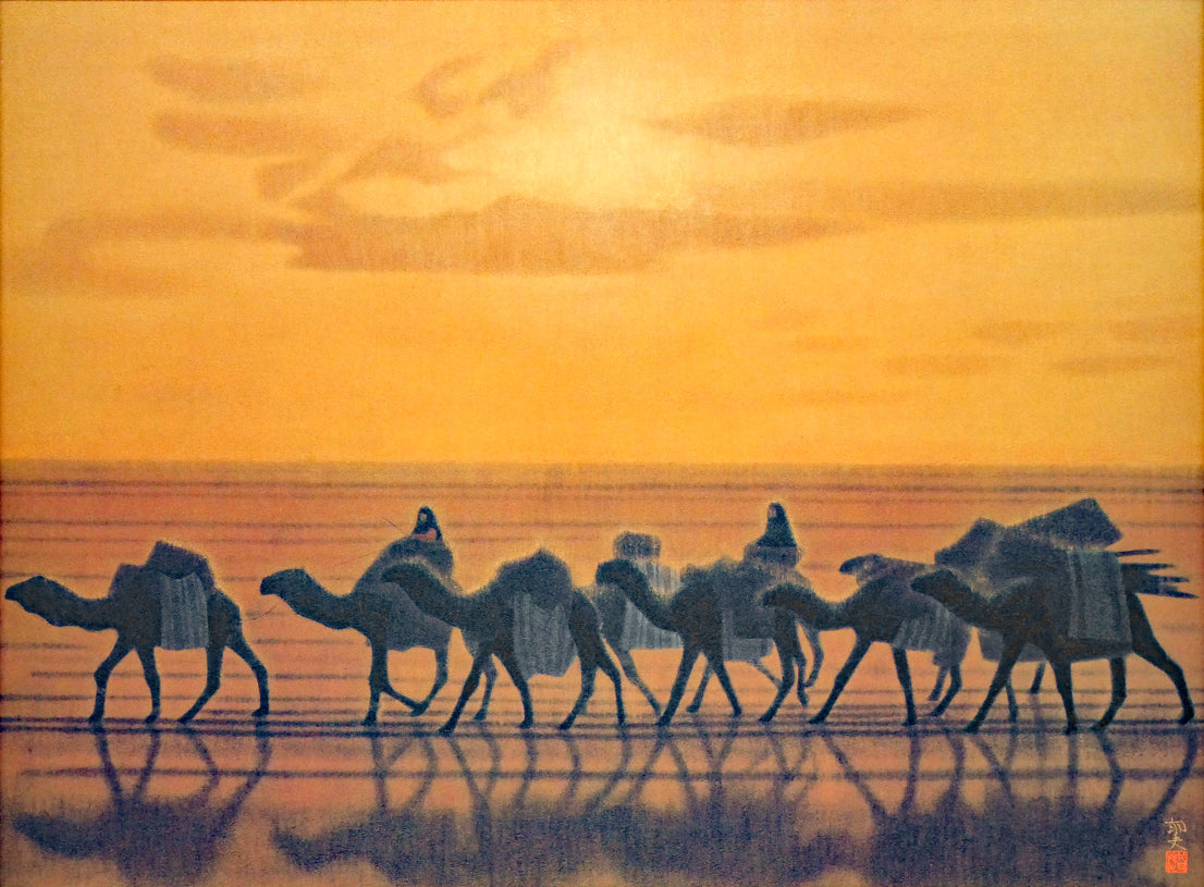 平山郁夫「流沙浄土変」美術複製日本画・10号 作品全体画像