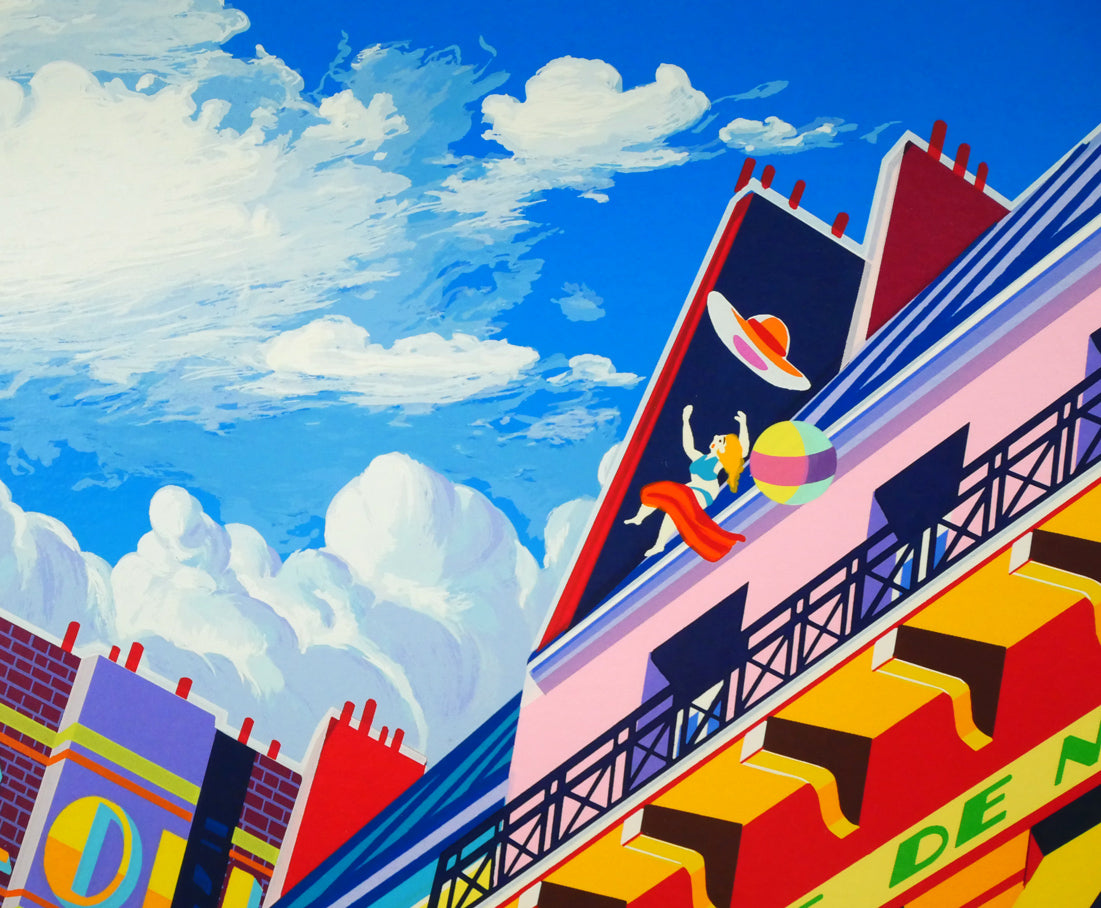 山形博導(ヒロヤマガタ)「凧(カイト)」シルクスクリーン版画 拡大画像2