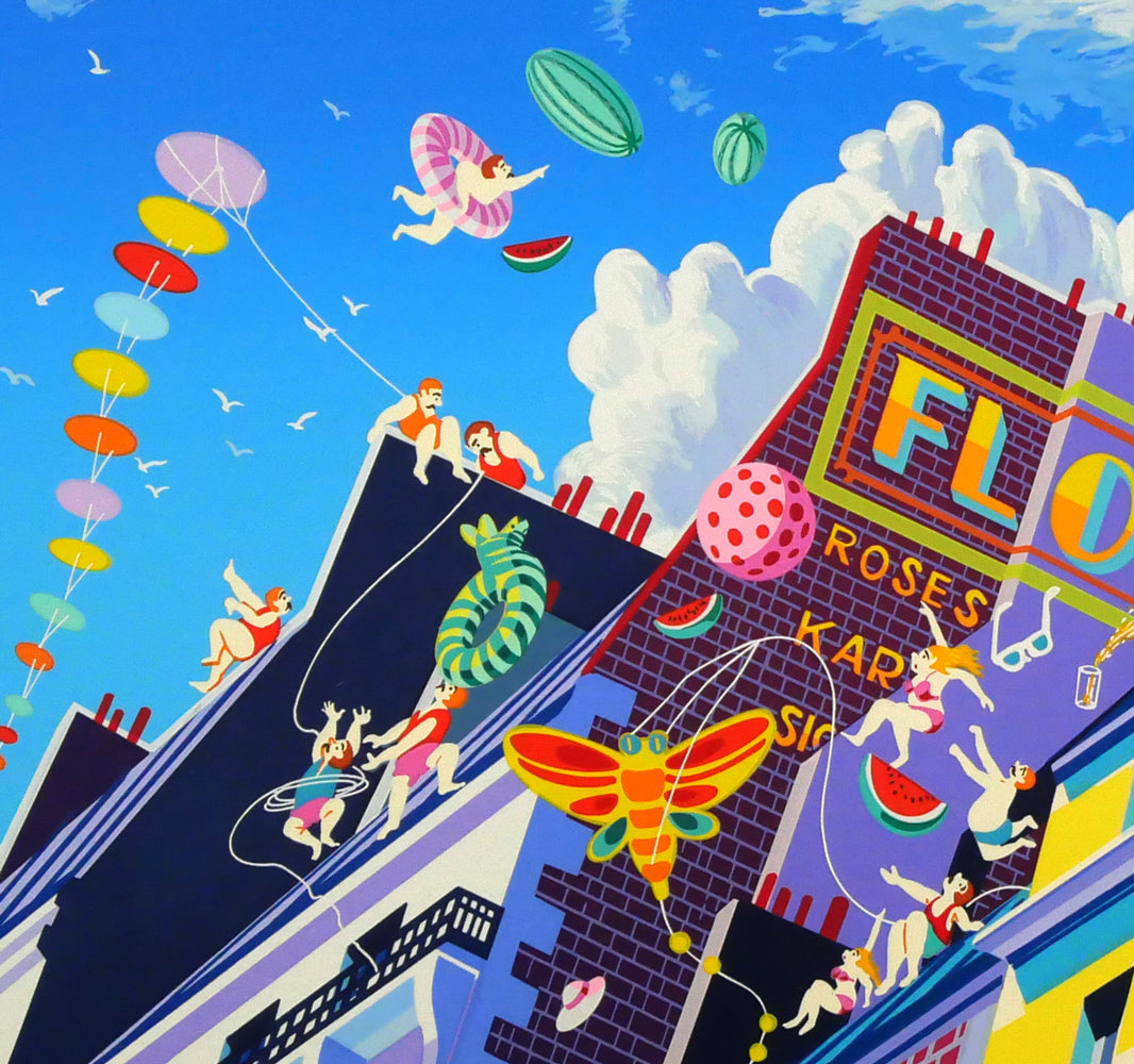 山形博導(ヒロヤマガタ)「凧(カイト)」シルクスクリーン版画 拡大画像5