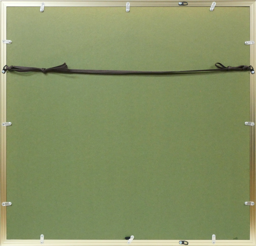 山形博導(ヒロヤマガタ)「凧(カイト)」シルクスクリーン版画 額縁裏側画像