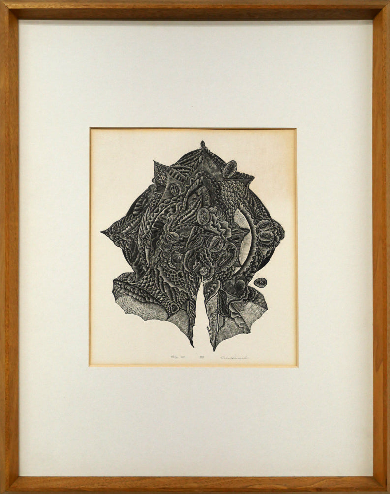 日和崎尊夫「脚」木口木版画