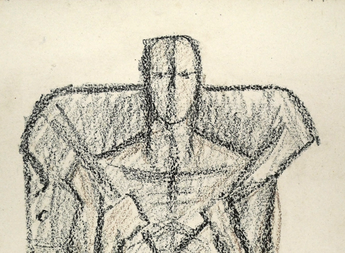 本田明二「けものを背負う男」陶板画レリーフ作品 拡大画像1