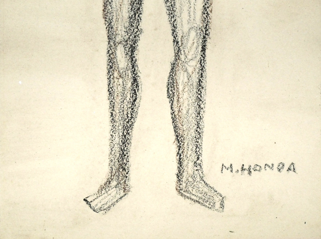 本田明二「けものを背負う男」陶板画レリーフ作品 拡大画像3