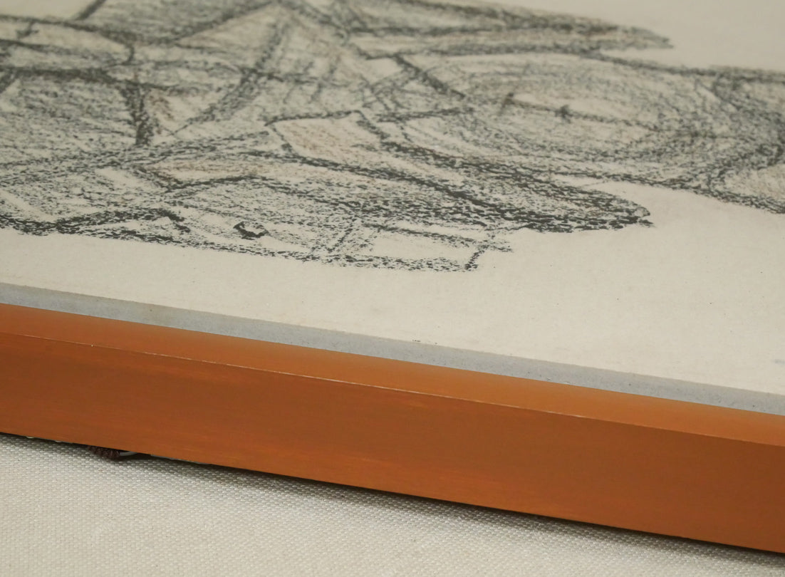 本田明二「けものを背負う男」陶板画レリーフ作品 額装画像1