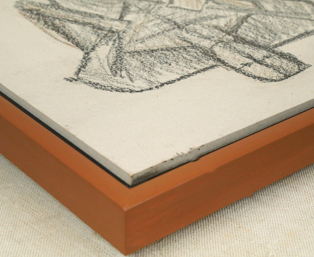 本田明二「けものを背負う男」陶板画レリーフ作品 額装画像2