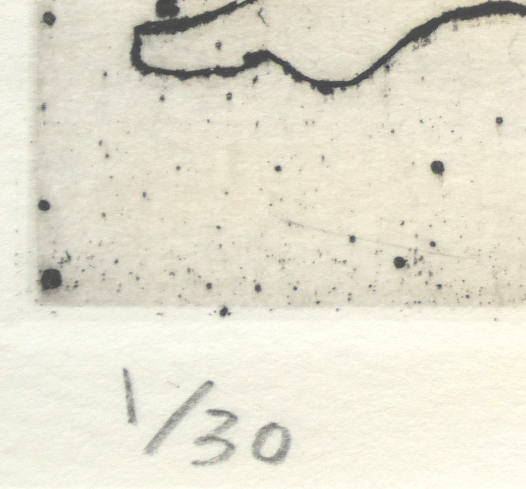 本田明二「アトリエのモデル」銅版画 限定番号(ed,1/30)