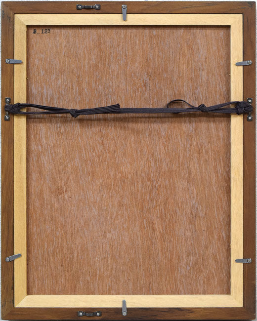 本田明二「仔馬」銅版画 額縁裏側画像