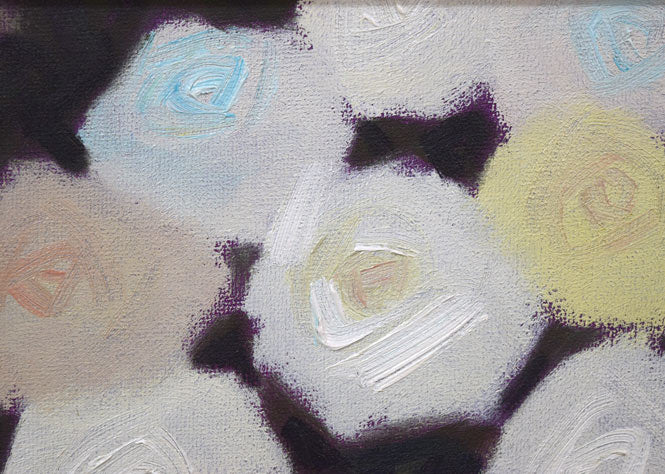 本間 武男「バラ」油絵・F0号 拡大画像2