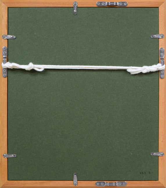 本間 武男「バラ」油絵・F0号 額縁裏側画像