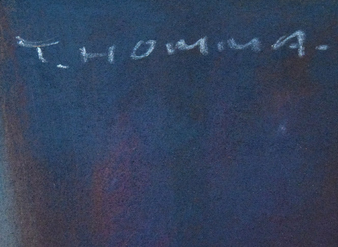 本間武男「鰊(ニシン)」パステル画・F6号 サイン拡大画像