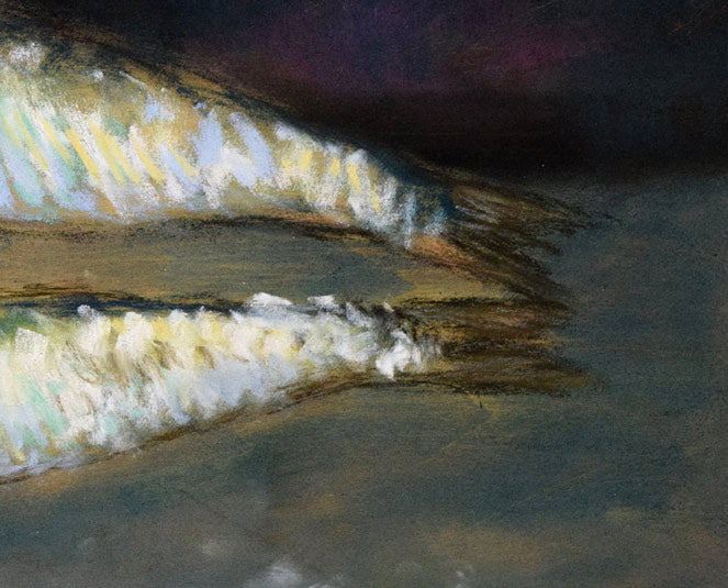 本間武男「鰊(ニシン)」パステル画・F6号 拡大画像4