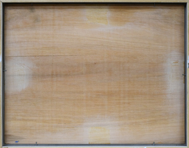 本間武男「鰊(ニシン)」パステル画・F6号 作品裏側(板)画像