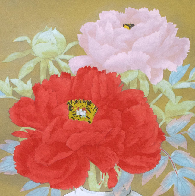 堀文子「緋牡丹」シルクスクリーン版画 拡大画像2