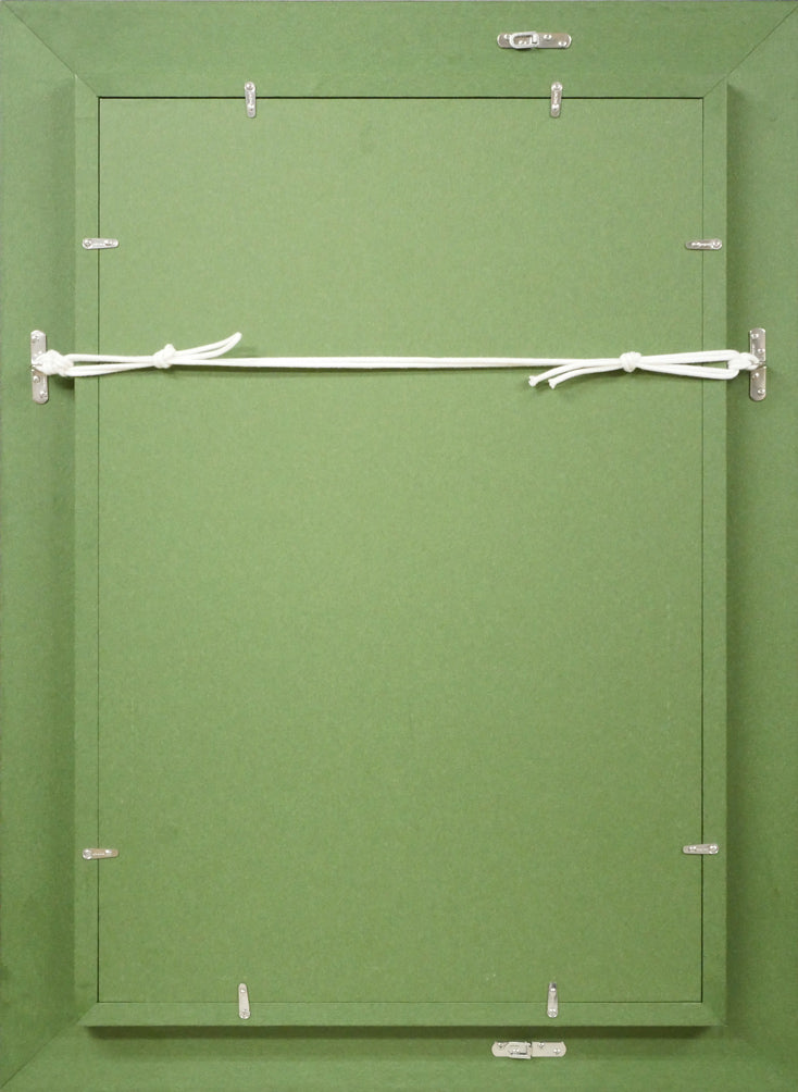 堀井聰「爽籟(グレートデーン)」油絵・板・M10号 額縁裏側画像