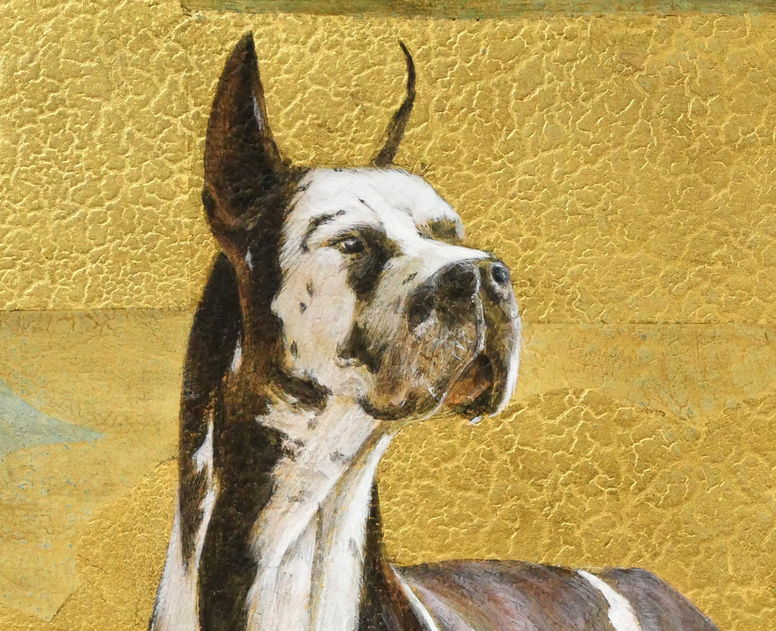 堀井聰「爽籟(グレートデーン)」油絵・板・M10号 拡大画像4