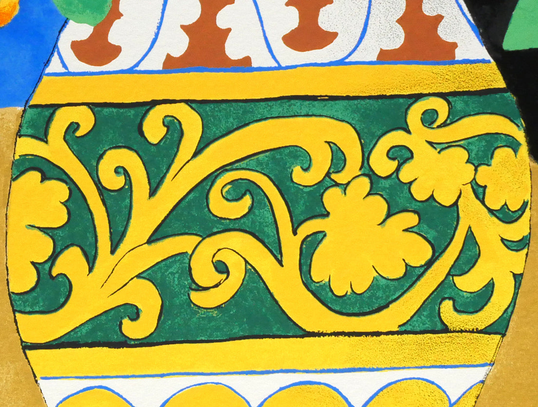 堀文子「仙人草と檜扇あやめ」セリグラフ 拡大画像4