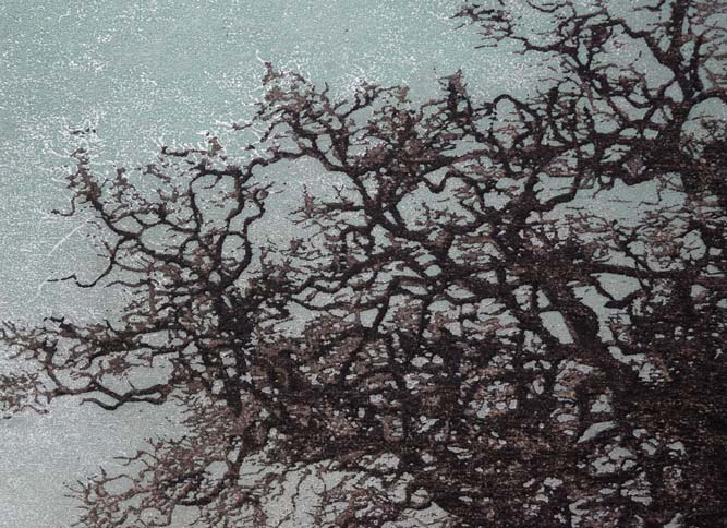 星襄一「あけぼの」木版画 拡大画像1