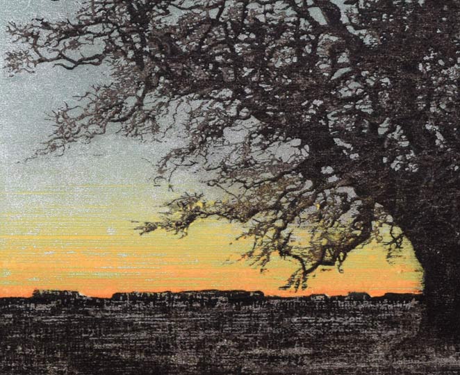 星襄一「あけぼの」木版画 拡大画像3