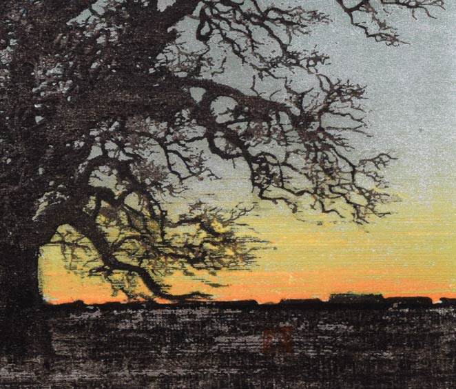 星襄一「あけぼの」木版画 拡大画像5