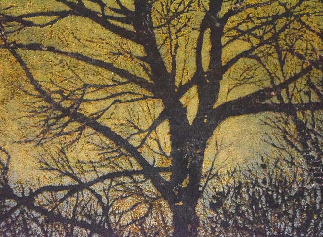 星襄一「夕」木版画 拡大画像4