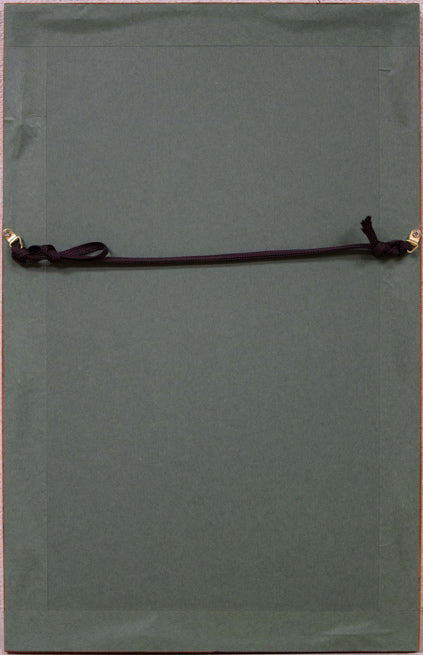 星襄一「夕」木版画 額縁裏側画像