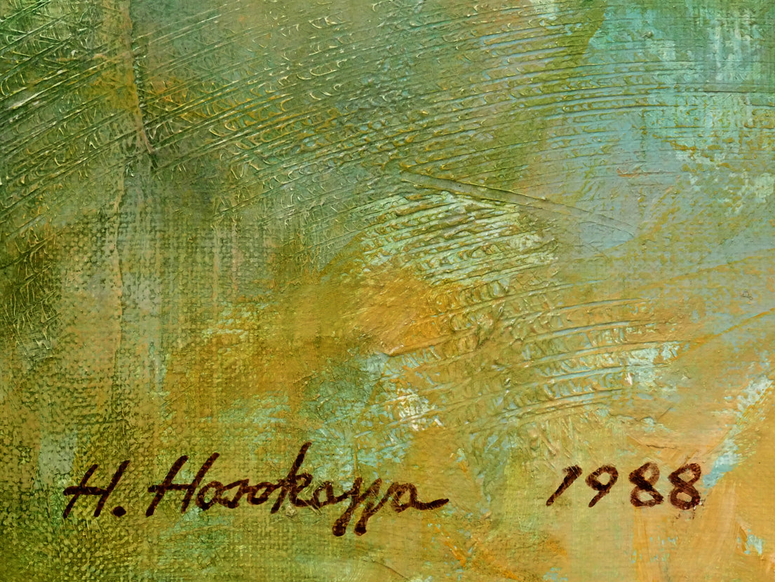 細川尚「少女「繭」微風」油絵・F10号 サイン・年記(1988年作)拡大画像