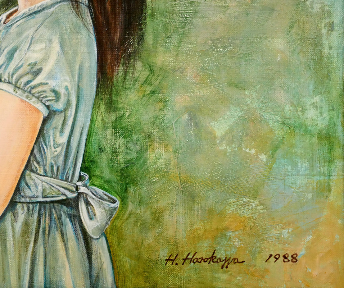 細川尚「少女「繭」微風」油絵・F10号 拡大画像6