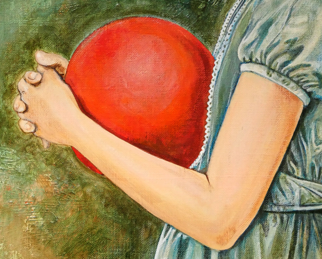 細川尚「少女「繭」微風」油絵・F10号 拡大画像5