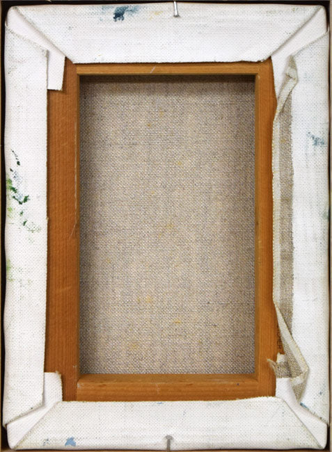 細谷地東太「林道」油絵・SM キャンバス裏側画像