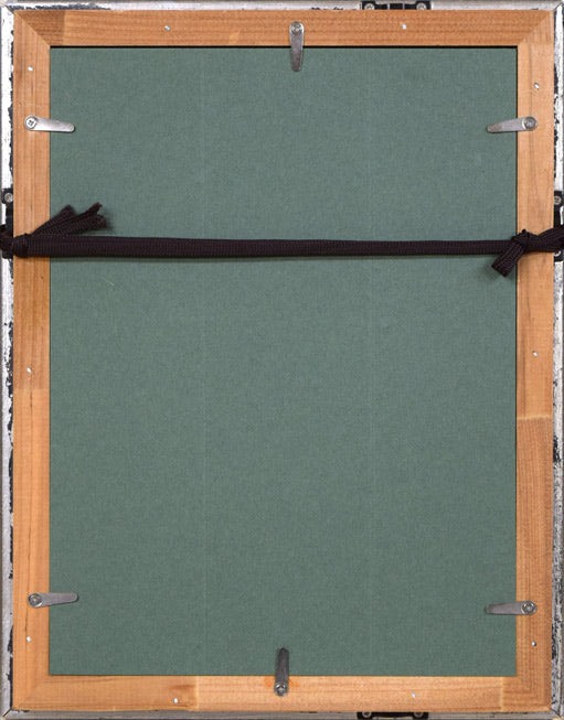 細谷地東太「林道」油絵・SM 額縁裏側画像