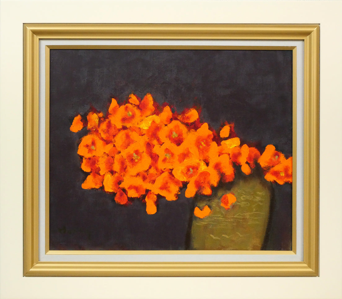 堀田高「花(南仏カーニュにて)」油絵・F8号