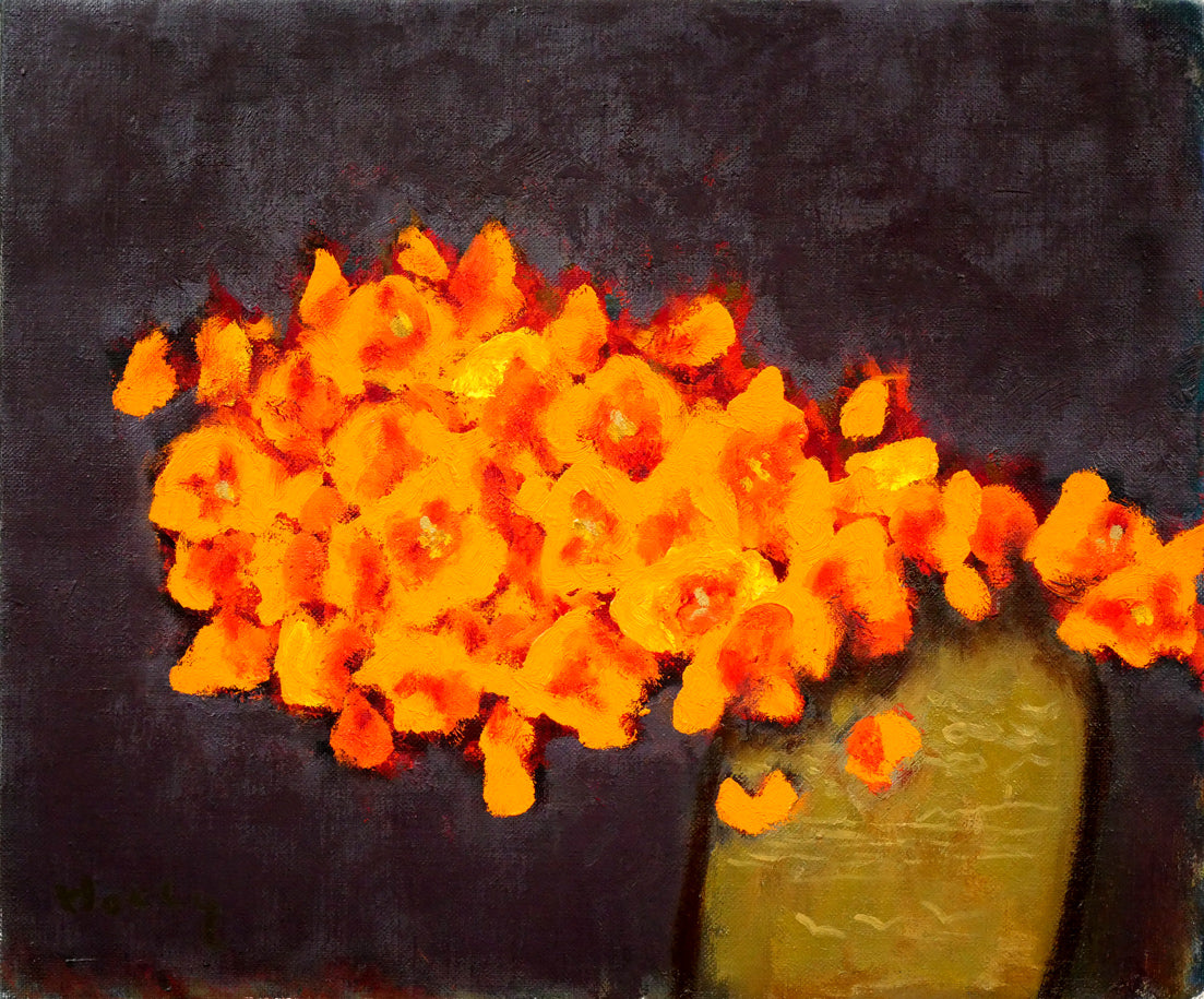 堀田高「花(南仏カーニュにて)」油絵・F8号 作品全体拡大画像