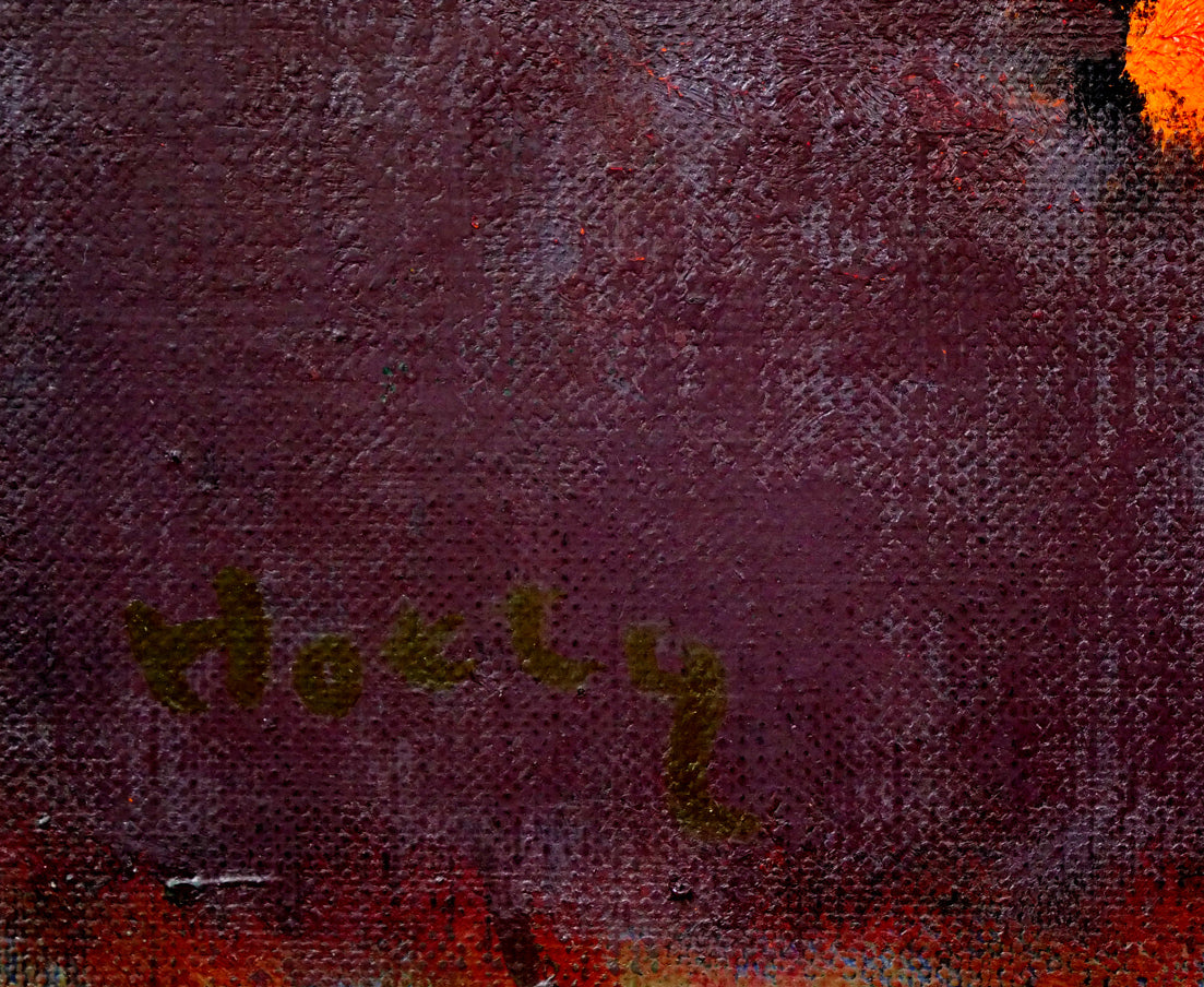 堀田高「花(南仏カーニュにて)」油絵・F8号 サイン拡大画像