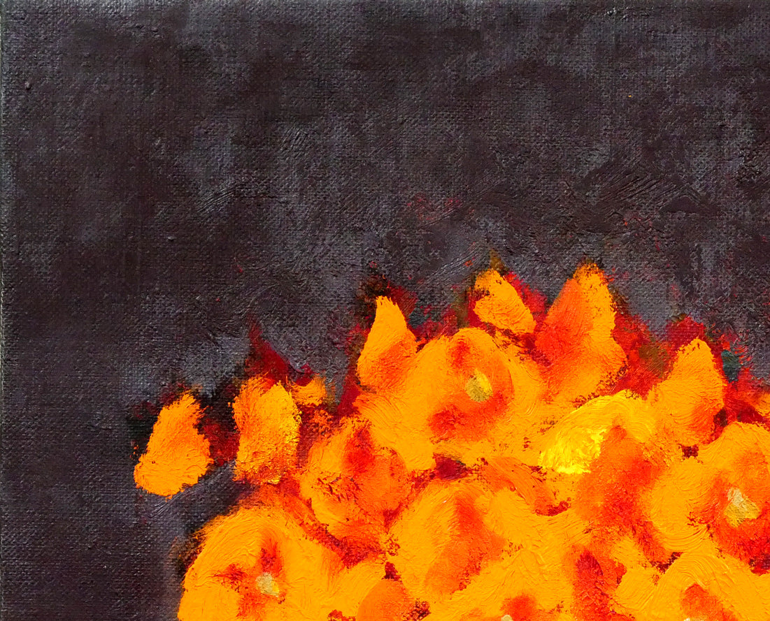 堀田高「花(南仏カーニュにて)」油絵・F8号 拡大画像1