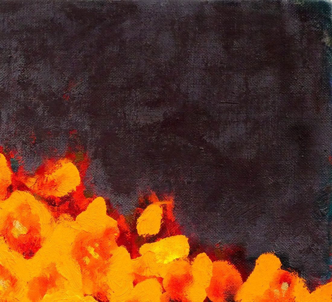 堀田高「花(南仏カーニュにて)」油絵・F8号 拡大画像2